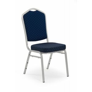 Jídelní židle K66S modrá / stříbrná Halmar