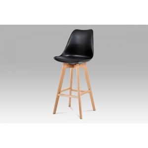 Barová židle CTB-801 plast / ekokůže / buk Autronic Černá