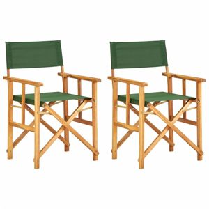 Režisérské židle 2 ks akáciové dřevo Dekorhome Zelená