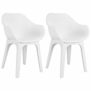 Zahradní židle 2 ks plast Dekorhome Bílá
