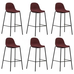 Barové židle 6ks textil / kov Dekorhome Vínová