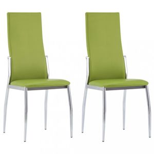Jídelní židle 2 ks umělá kůže Dekorhome Zelená