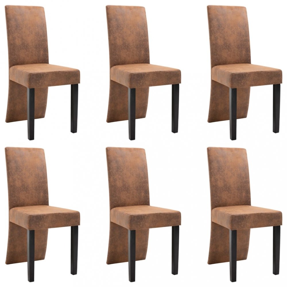 Jídelní židle 6 ks umělá kůže / dřevo Dekorhome Hnědá