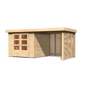 Dřevěný zahradní domek ASKOLA 3,5 s přístavkem Lanitplast 497 cm
