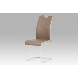 Jídelní židle DCL-406 ekokůže / chrom Autronic Cappuccino