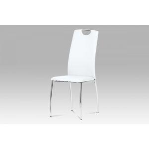 Jídelní židle DCL-419 ekokůže / chrom Autronic Bílá