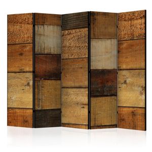Paraván Wooden Textures Dekorhome 225x172 cm (5-dílný)