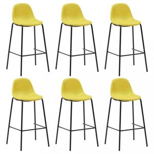 Barové židle 6ks textil / kov Dekorhome Žlutá