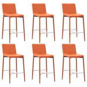 Barové židle 6ks umělá kůže / kov Dekorhome Oranžová