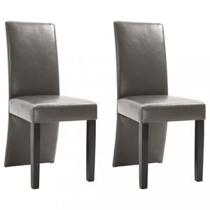 Jídelní židle 2 ks umělá kůže / dřevo Dekorhome Tmavě šedá