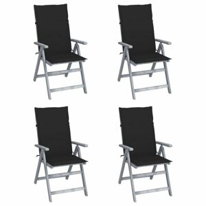 Zahradní polohovací židle 4 ks šedá / černá