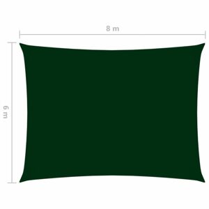 Stínící plachta oxfordská látka zelená Dekorhome 6x8 m