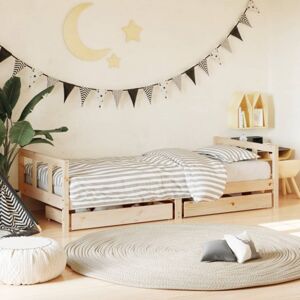 Dětská postel se zásuvkami 90 x 200 cm masivní borové dřevo