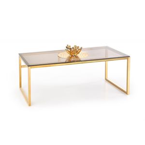 Konferenční stolek MARLIN hnědé sklo / zlatá Halmar