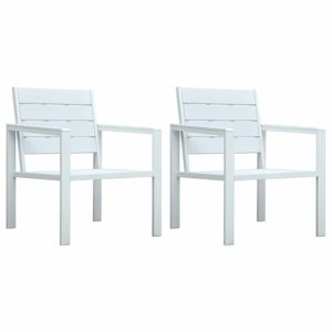Zahradní židle 2 ks HDPE Dekorhome Bílá