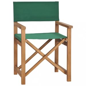 Režisérská židle teakové dřevo Dekorhome Zelená