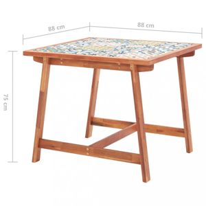 Zahradní jídelní stůl mozaika / masivní akácie Dekorhome 88x88x75 cm