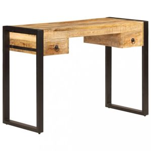 Psací stůl se 2 zásuvkami masivní dřevo / ocel Dekorhome