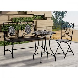 Zahradní bistro stolek JF2233 černá / mozaika Autronic