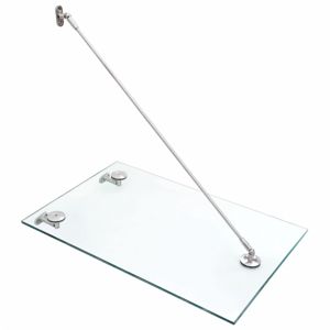 Vchodová stříška bezpečnostní sklo VSG / nerezová ocel Dekorhome 75 x 90 cm