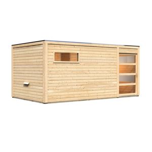 Venkovní finská sauna s předsíní 508 x 276 cm Dekorhome Smrk