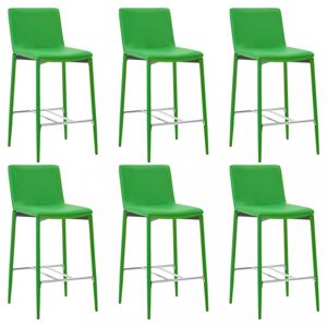 Barové židle 6ks umělá kůže / kov Dekorhome Zelená