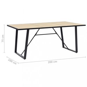 Jídelní stůl dub / černá Dekorhome 200x100x75 cm