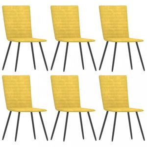 Jídelní židle 6 ks samet / kov Dekorhome Žlutá
