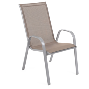 Zahradní židle ocel / textilie Šedohnědá taupe