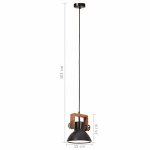 Závěsná lampa černá / mangovník Dekorhome 19 cm